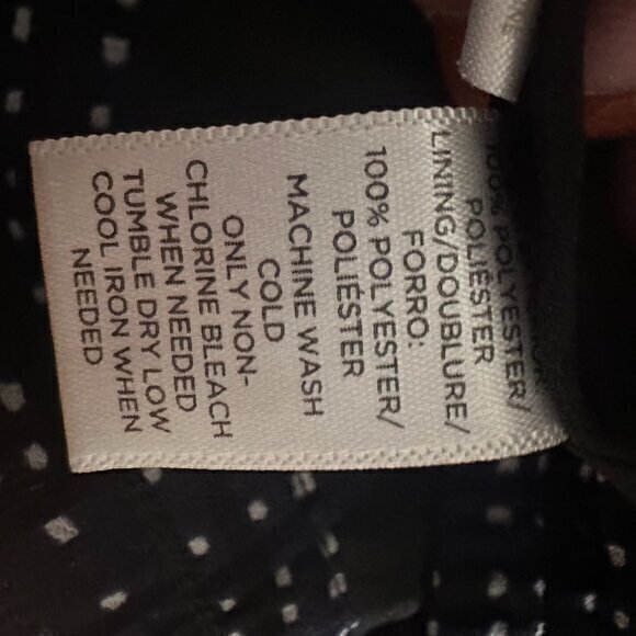 Loft skirt women Large Navy‎ blue white polka dots pleated pull on chiffon NWT - Picture 5 of 5